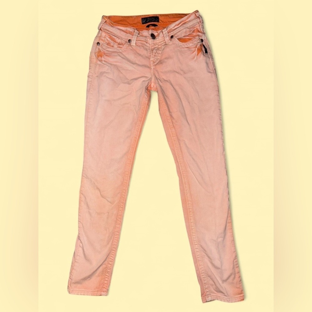 Silver Jeans Co Peach Coral Skinny Jeans W28 L31 Mid Rise